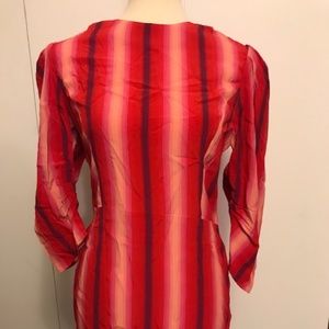 Something Navy Red and Purple stripes fitted Dress